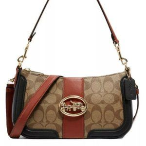 COACH GEORGIE SIGNATURE BAGUETTE SHOULDER BAG